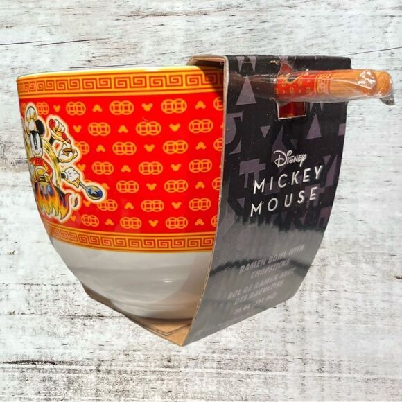 NWT Disney Mickey Mouse Wild Wok 20-Ounce Ramen Bowl and Chopstick Set - Picture 6 of 6